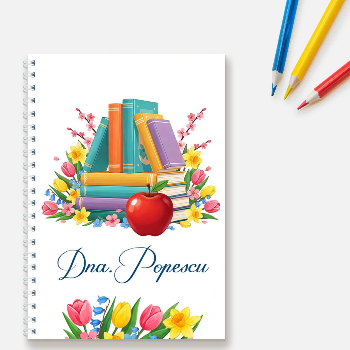 Ajándékkészlet tanároknak – Könyvek és virágok