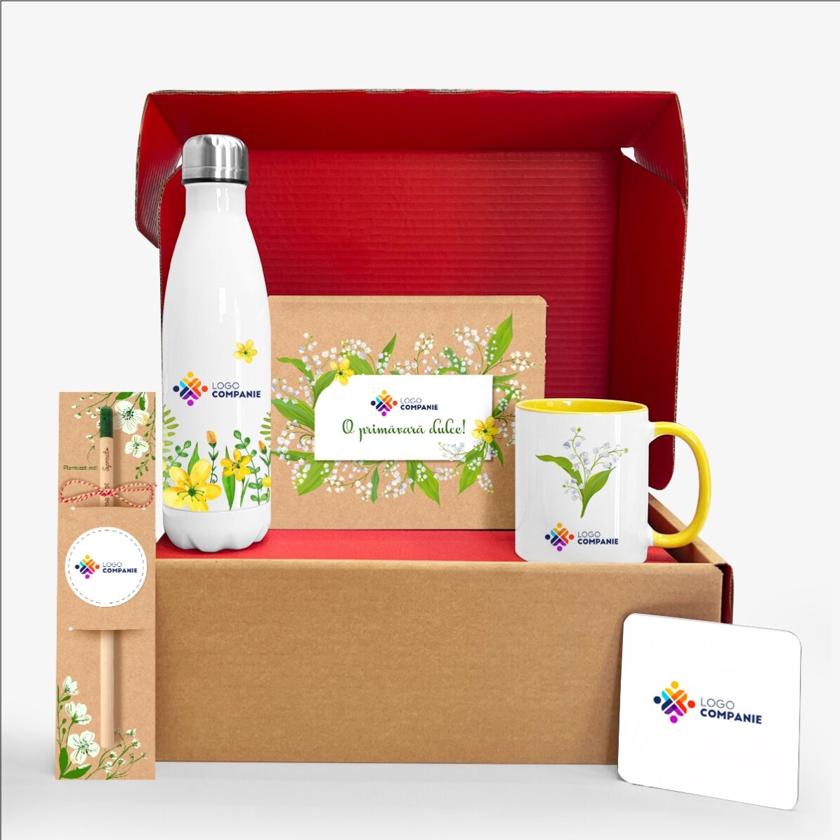 Set cadou personalizat cu logo - 1 și 8 Martie
