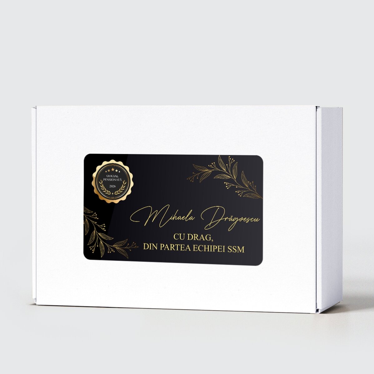 Személyre szabott ajándékkészlet nyugdíjazás alkalmából