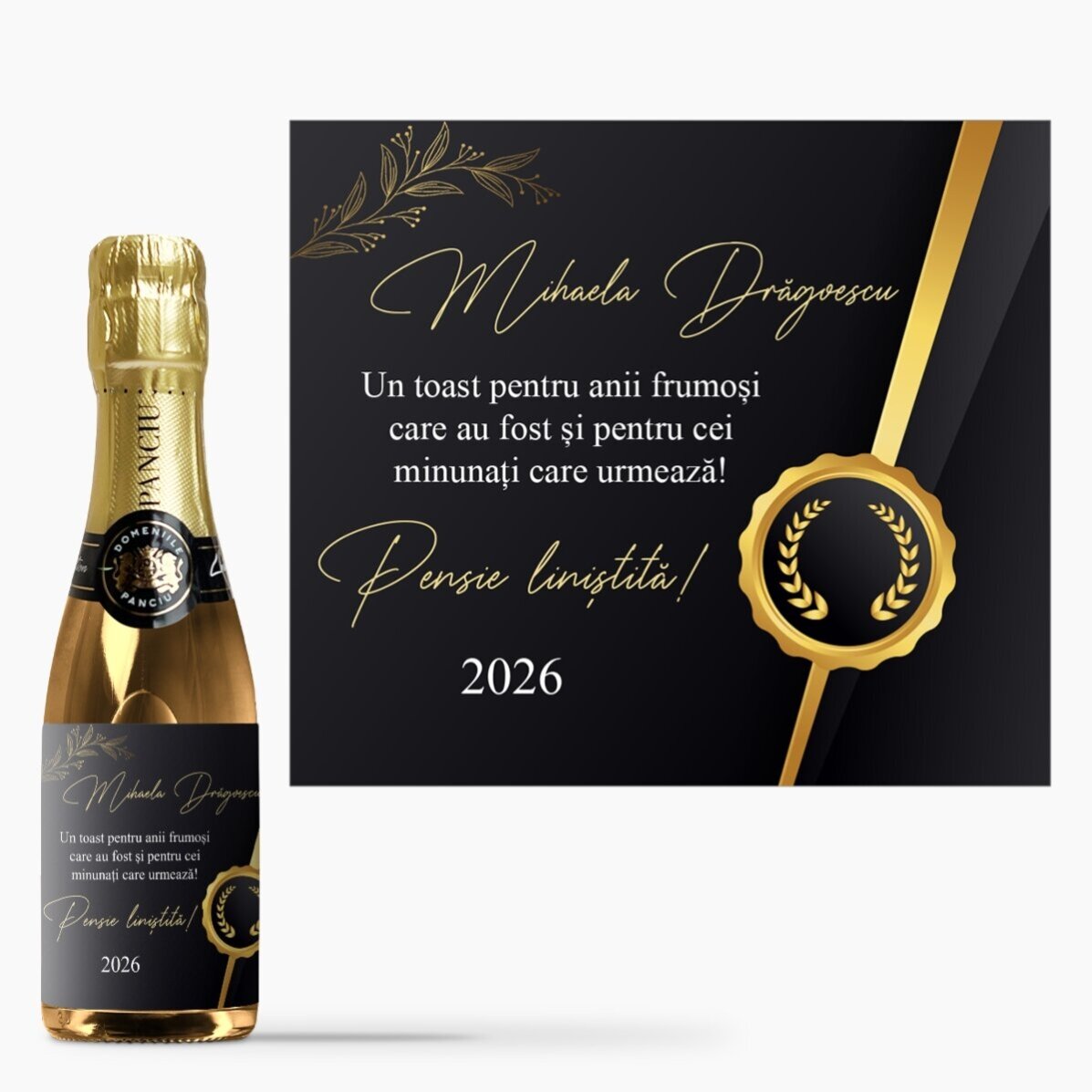 Személyre szabott ajándékkészlet nyugdíjazás alkalmából