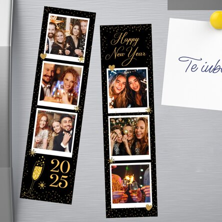 Set de 2 magneți personalizați cu poze și text - Happy new year