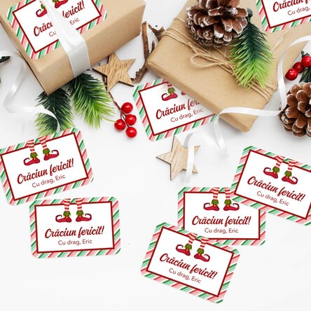 Set de 8 stickere (etichetă autoadezivă) personalizate - Elf