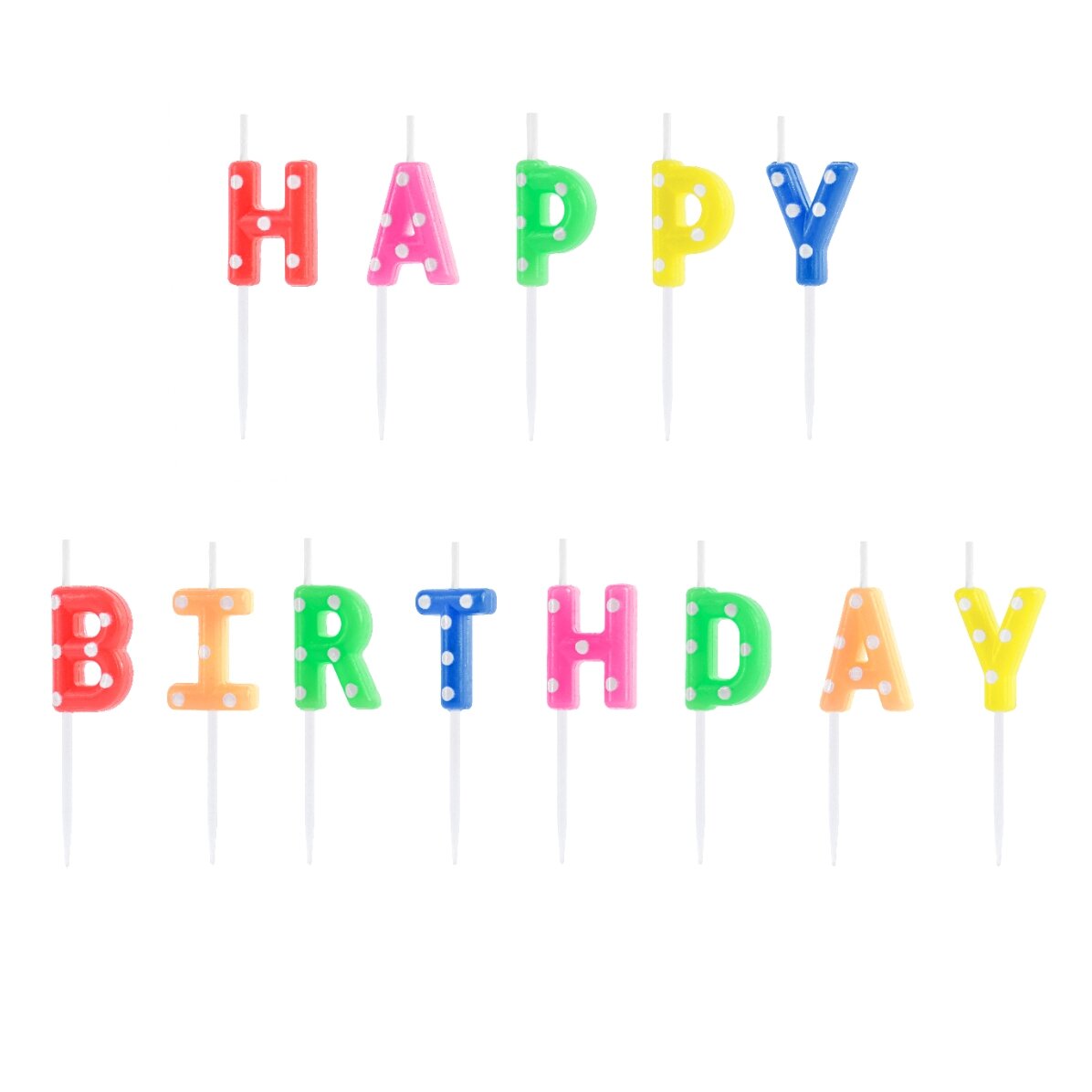 Lumânări pentru tort - set Happy Birthday