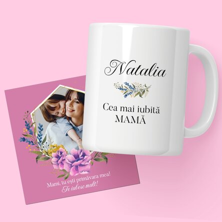 Set personalizat - cană și magnet - O primăvară minunată!