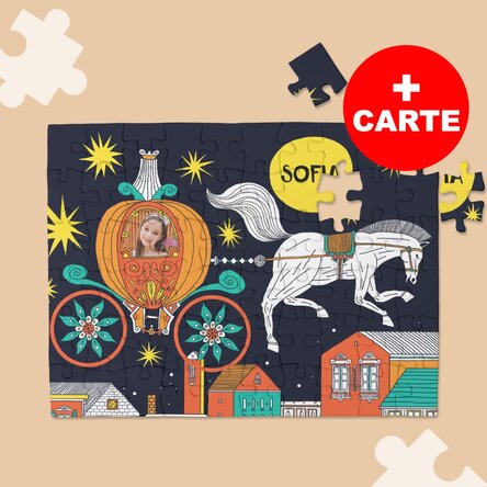 Set puzzle 20x15 cm personalizat și cartea Cum am devenit pantof regal - Caleașca