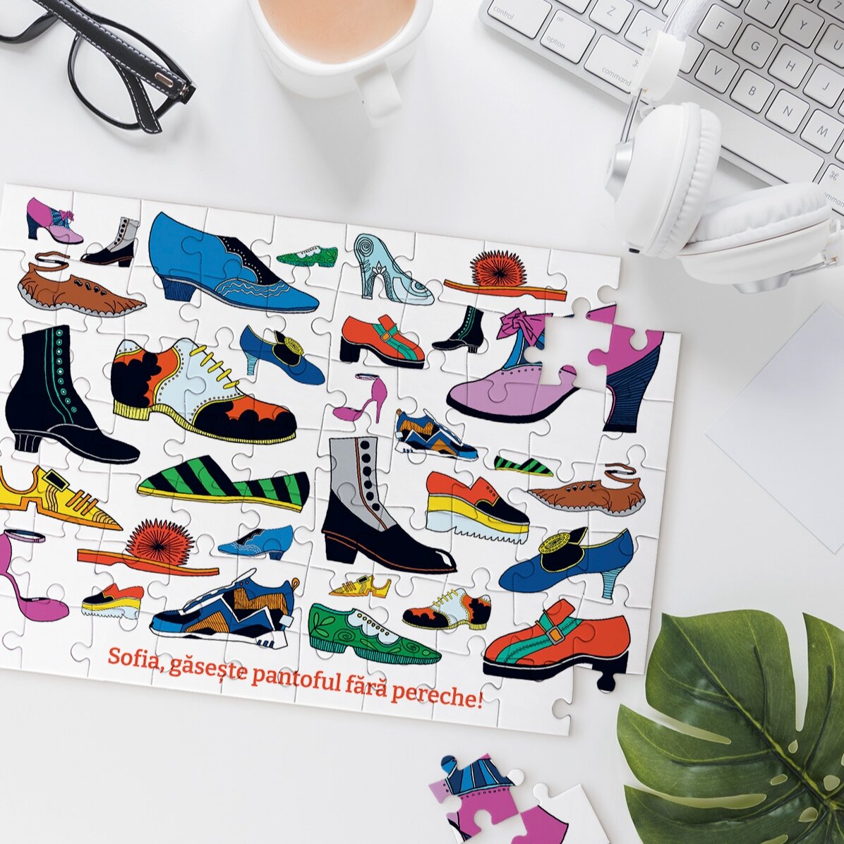 Set puzzle 28x19 cm și cartea Cum am devenit pantof regal