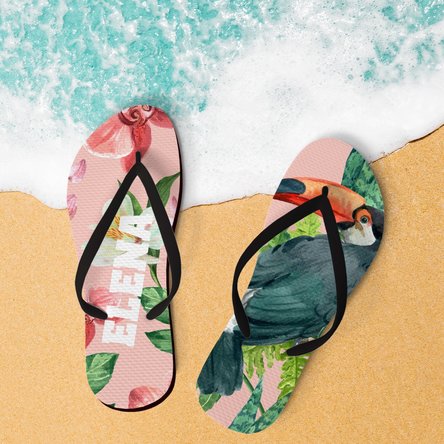 Șlapi personalizați cu text - Tropical oasis