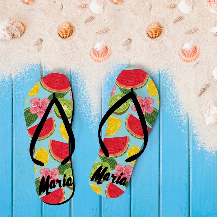 Șlapi personalizați pentru copii cu text - Watermelon