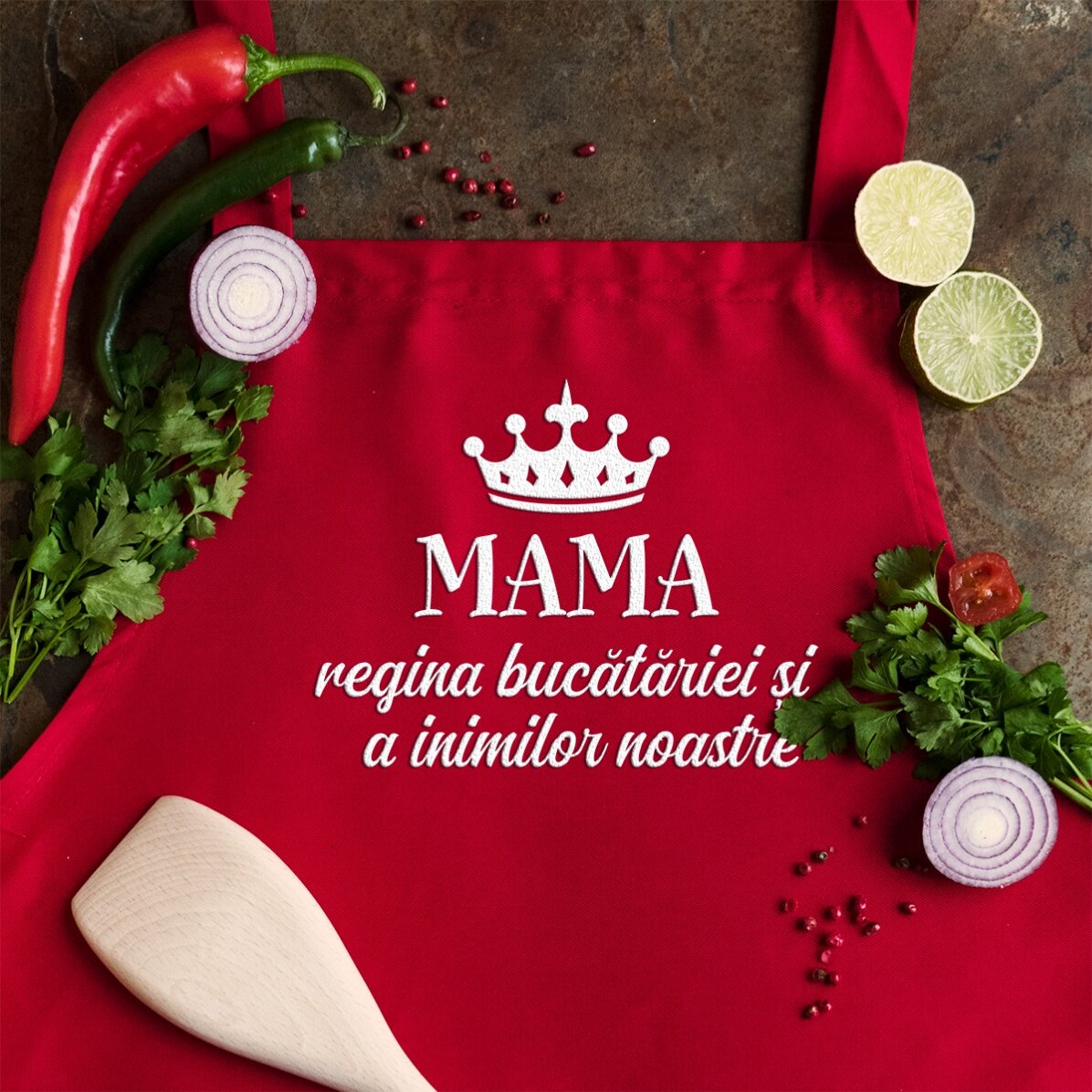 Șorț brodat pentru Mama