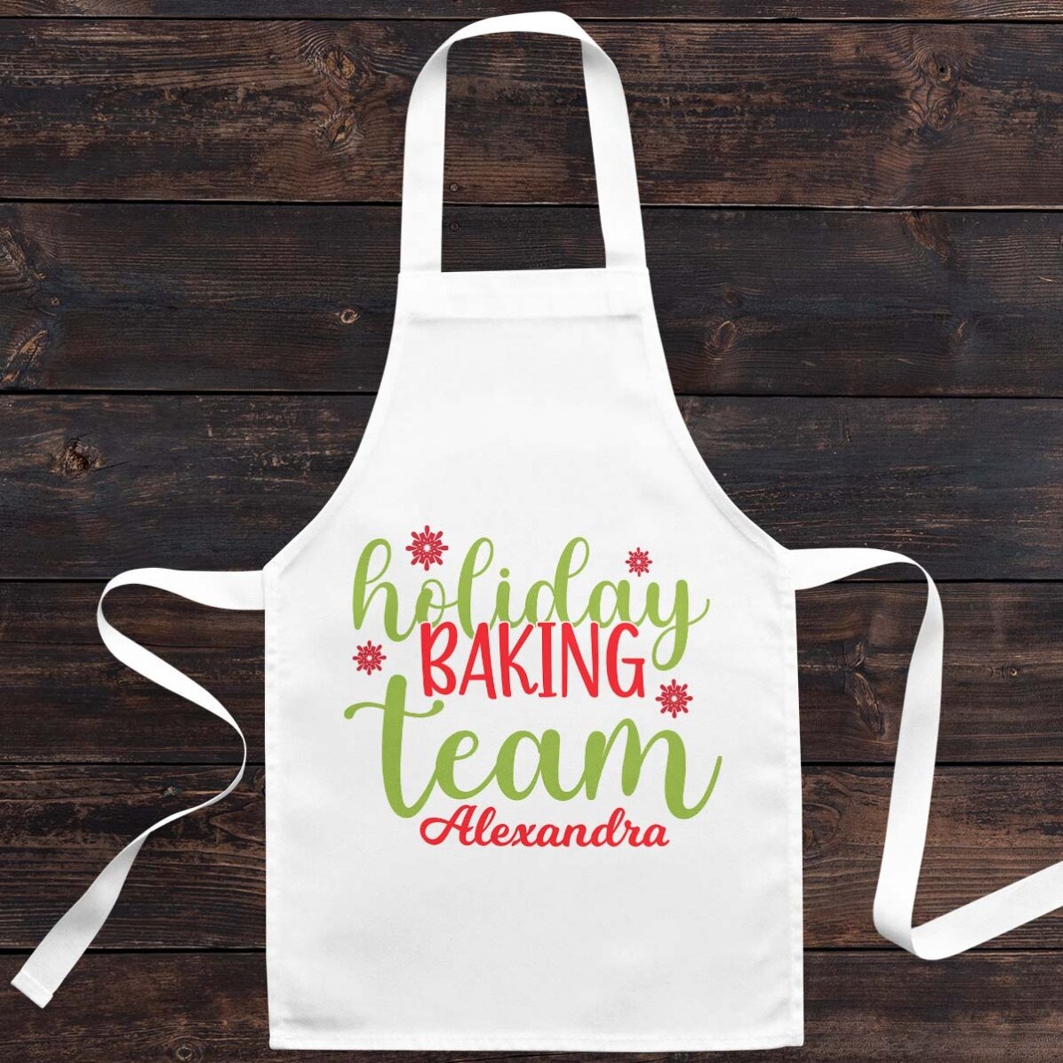 Șorț pentru copii personalizat cu text - Holiday baking team