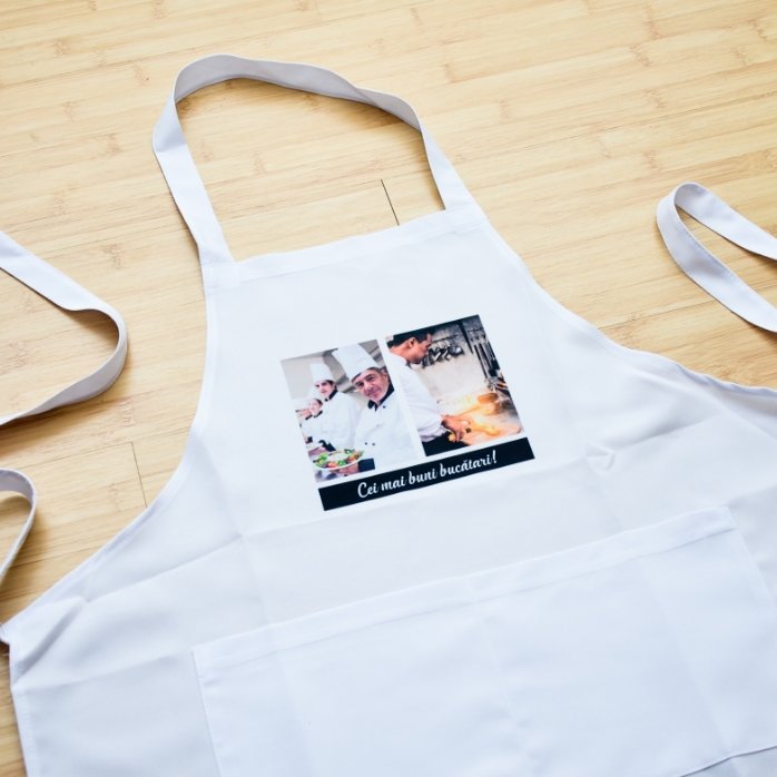 Șorț personalizat cu două poze și text