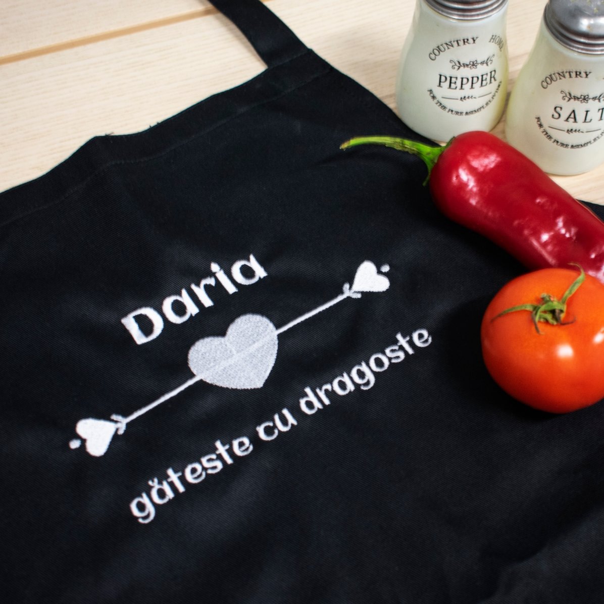 Șorț personalizat cu text - Gătim cu dragoste