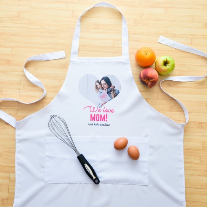 Șorț personalizat cu o poză și text - We Love