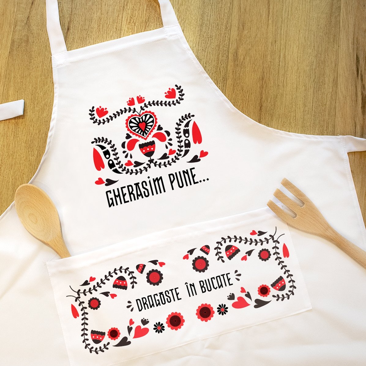 Șorț personalizat cu text - Dragoste în bucate