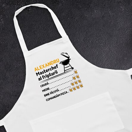 Șorț personalizat cu text - Maestrul fripturii
