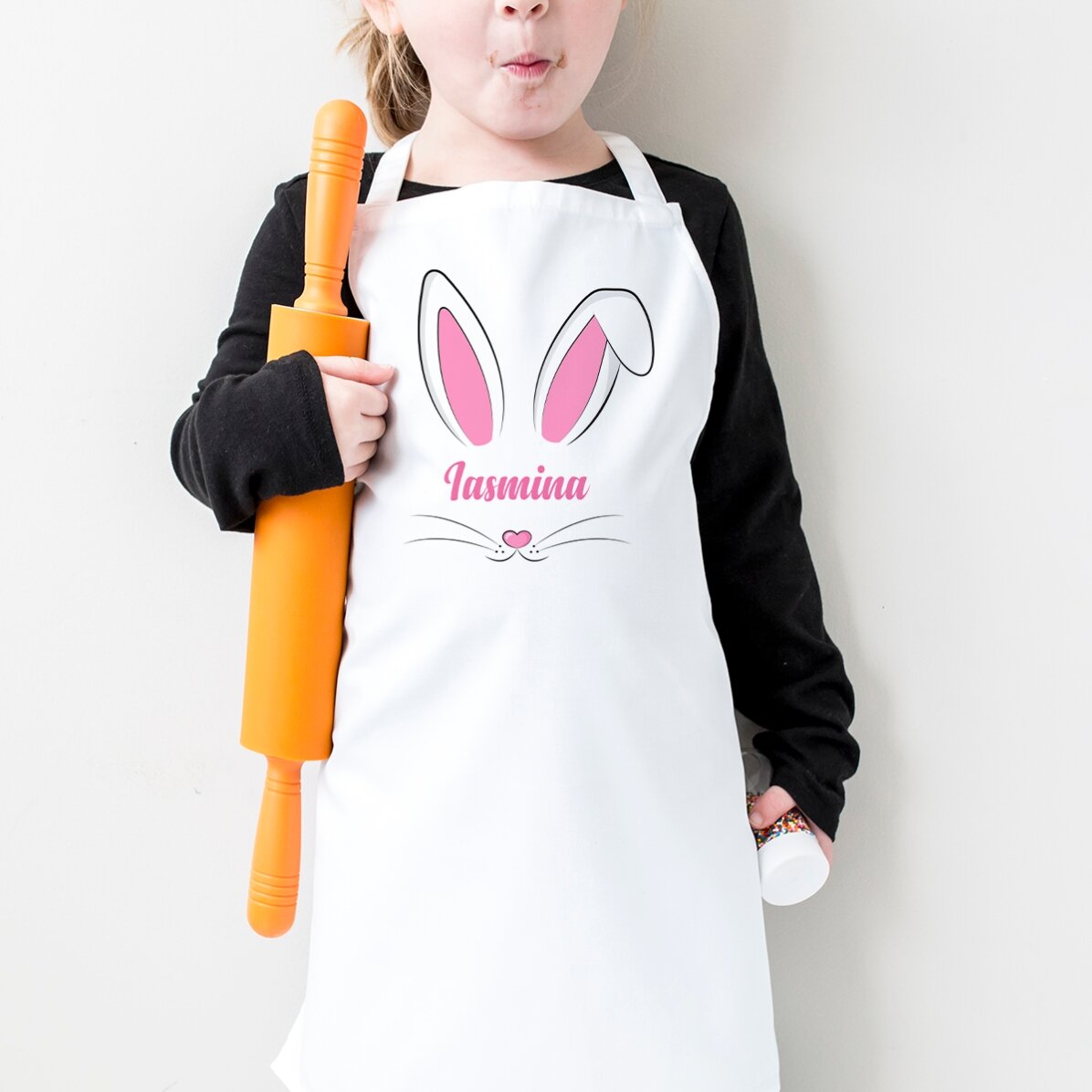 Șorț personalizat pentru copii cu text - Bunny