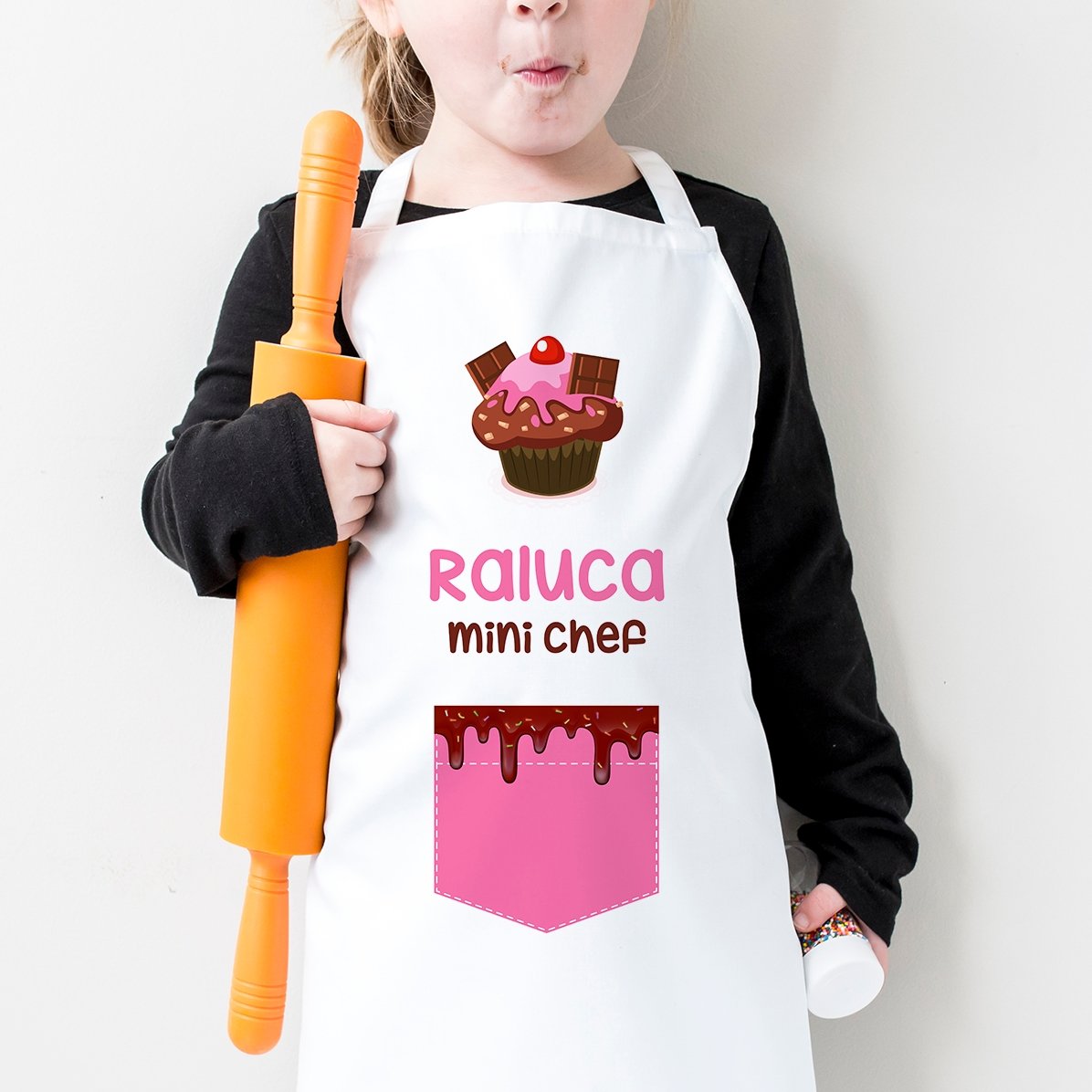 Șorț personalizat pentru copii cu text - Glazură