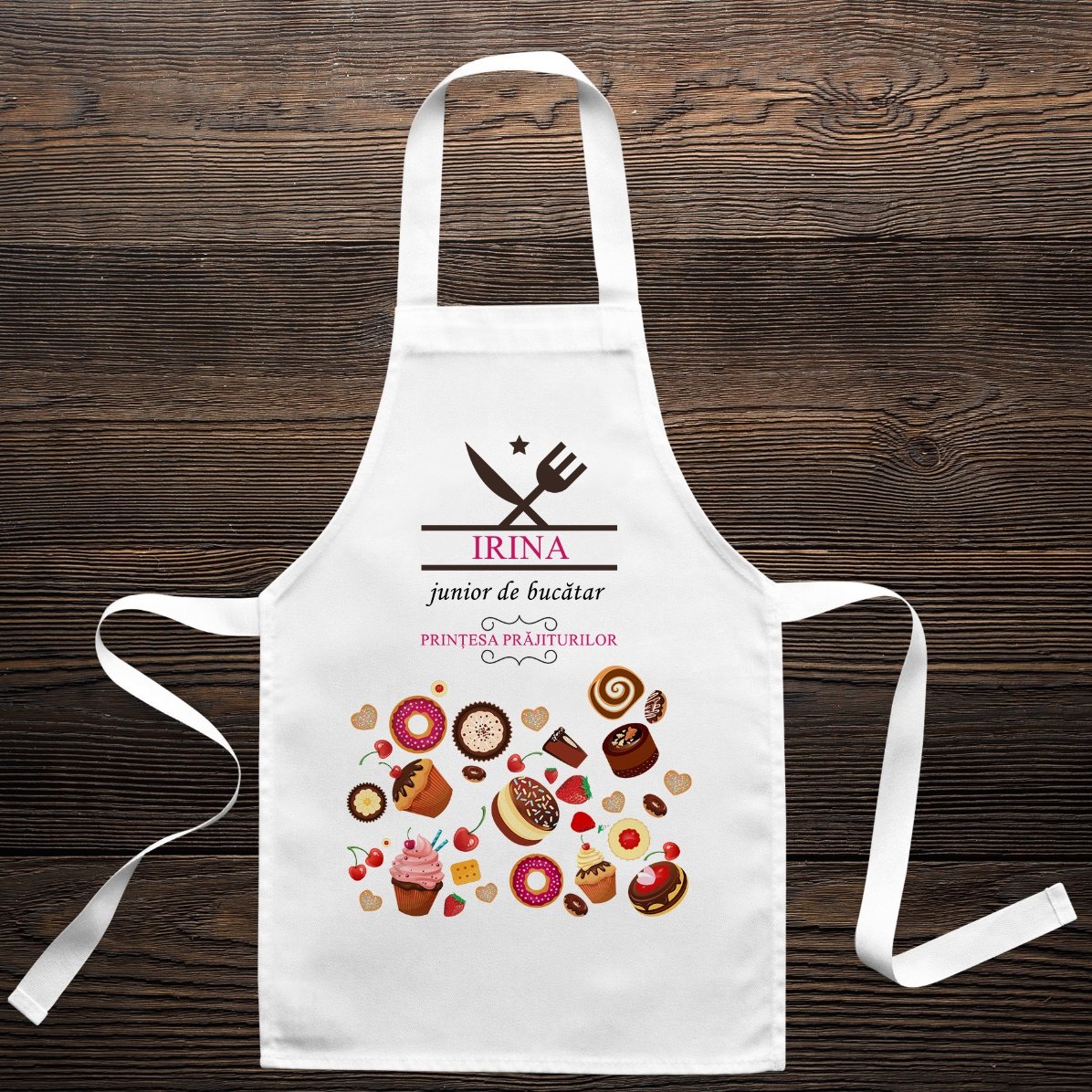 Șorț personalizat pentru copii cu text - Junior de bucătar