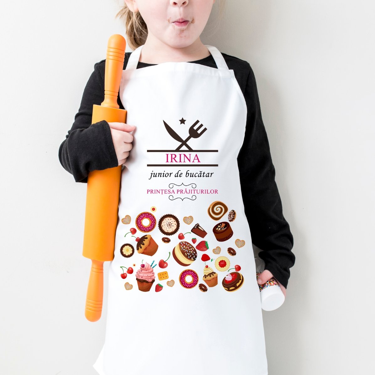 Șorț personalizat pentru copii cu text - Junior de bucătar