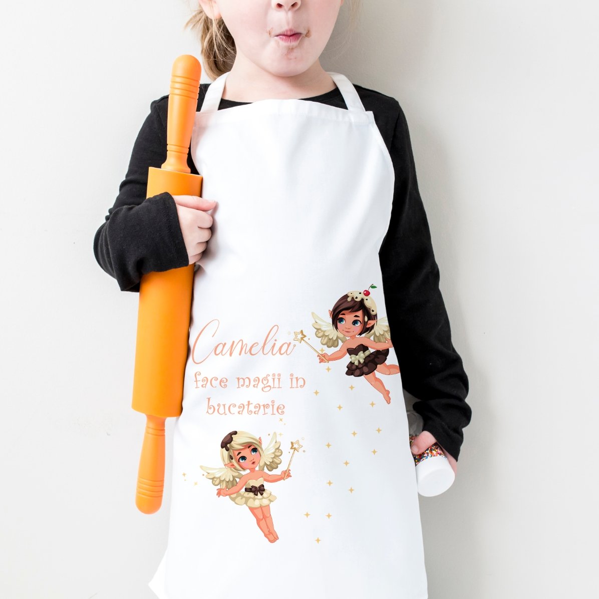 Șorț personalizat pentru copii cu text - Magie în bucătărie