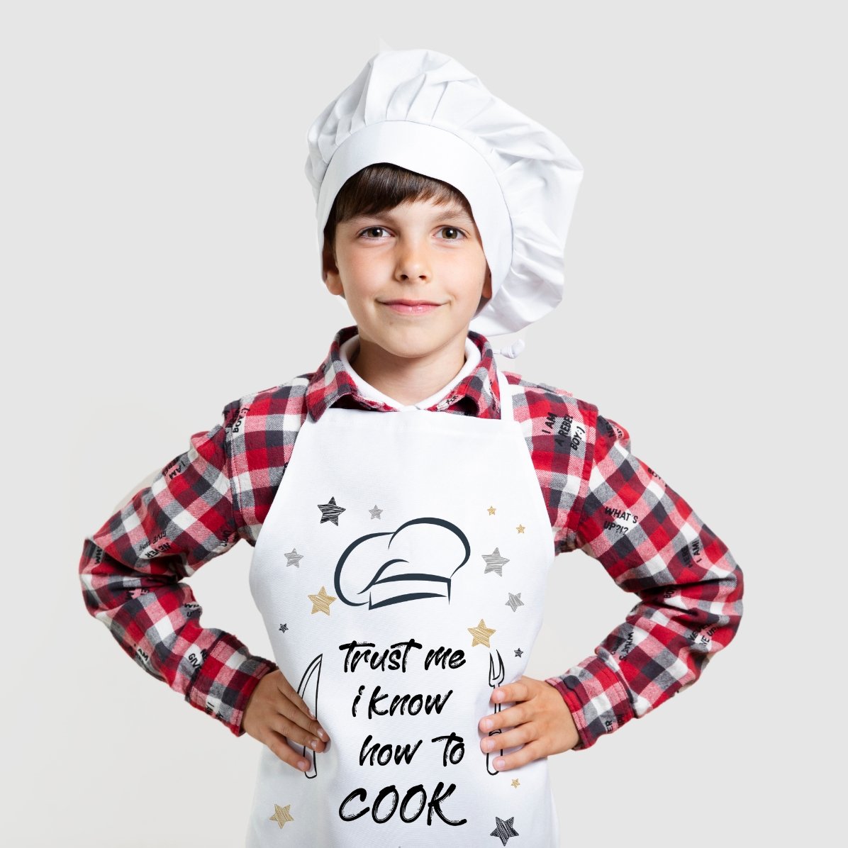 Șorț personalizat pentru copii cu text - Trust me i know how to cook