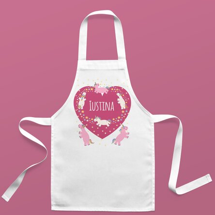 Șorț personalizat pentru copii cu text - Unicorni