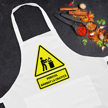 Șorț personalizat - Pericol în bucătărie