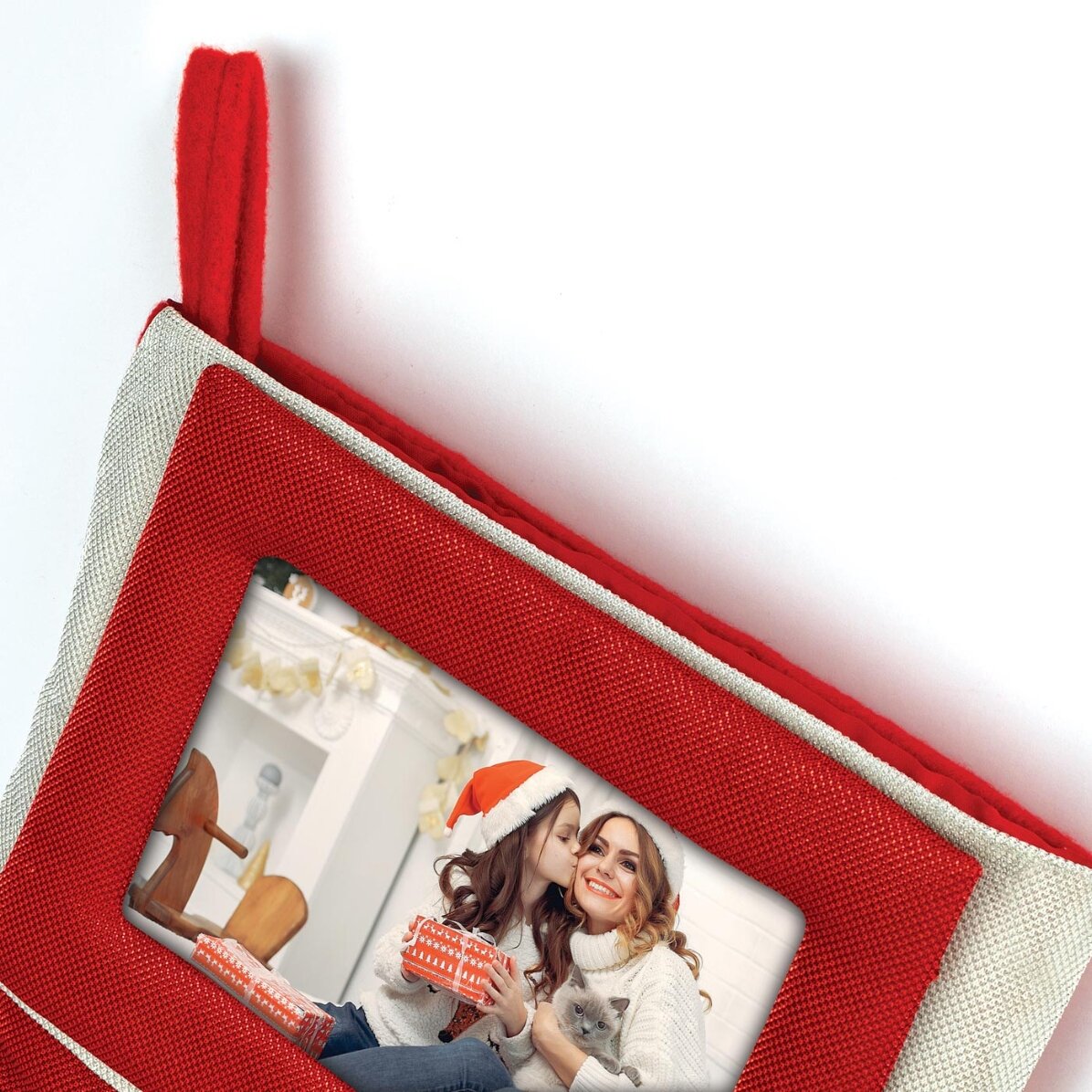 Șosetă de Crăciun cu o poză