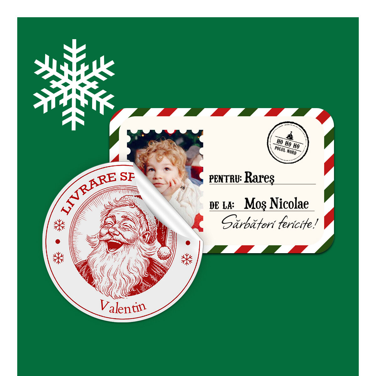 Matricák, Mos Nicolae által készített egyedi öntapadó címkék