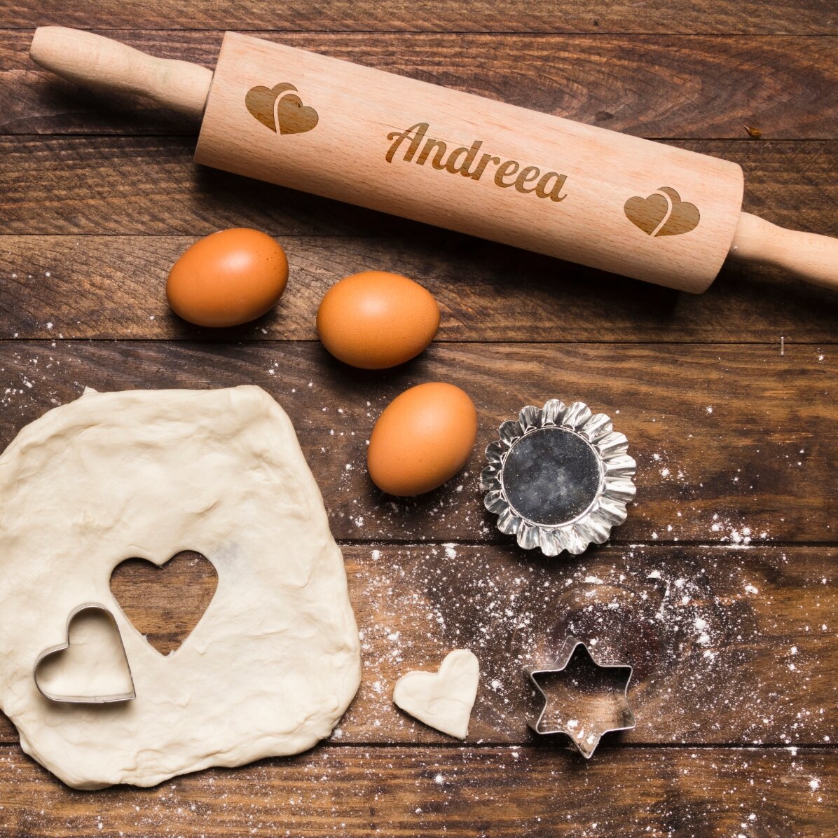 Sucitor de lemn personalizat cu numele de dragoste