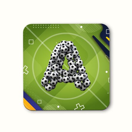 Suport de pahar personalizat cu inițială - Fotbal