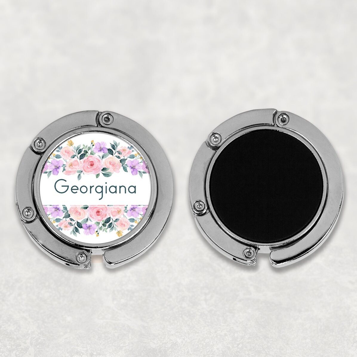 Suport geantă pentru masă personalizat cu nume - Flori