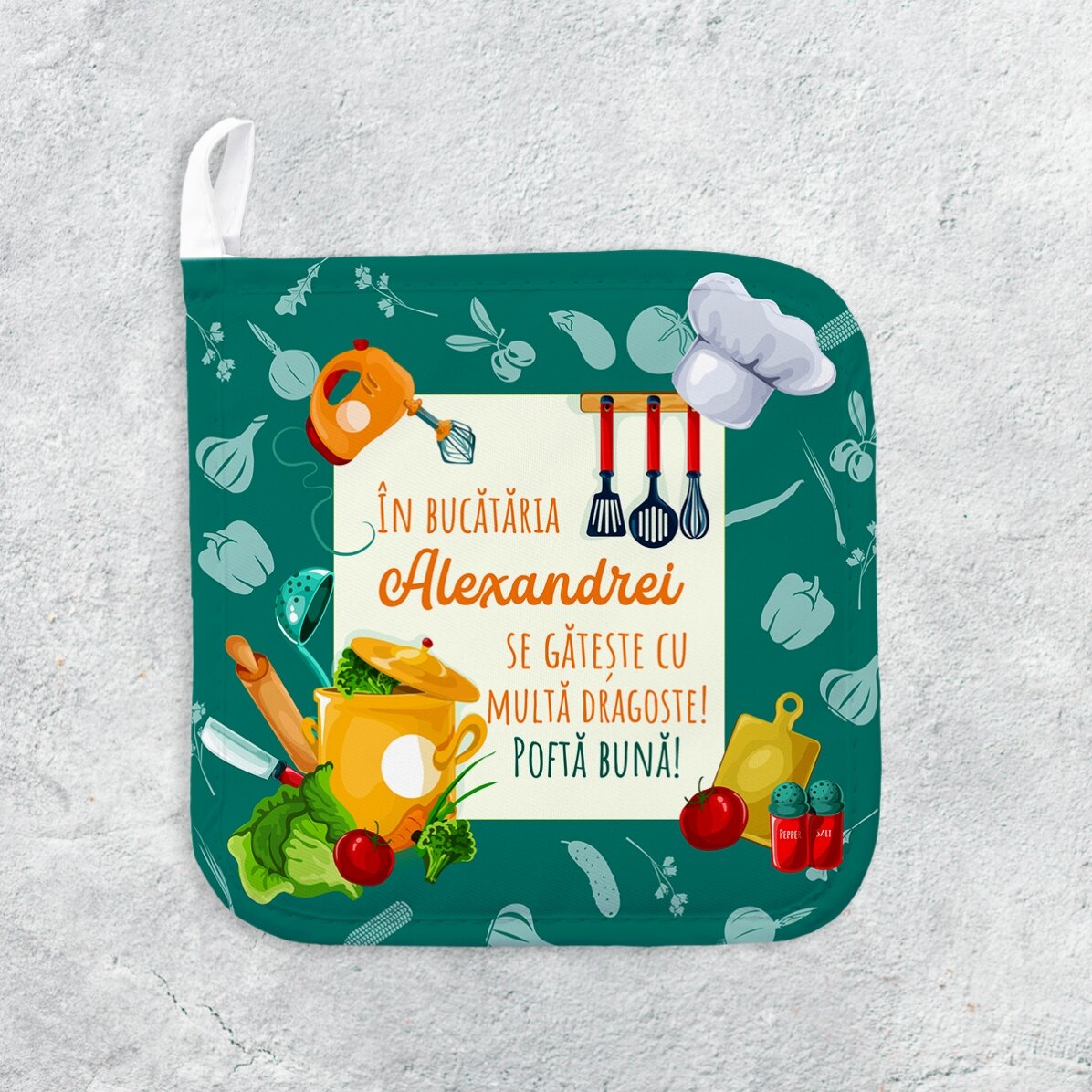 Suport oală fierbinte personalizat cu text - În bucătărie