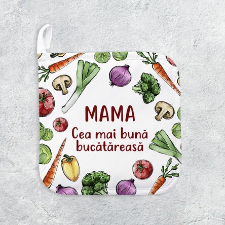 Suport oală fierbinte personalizat cu text - Legume