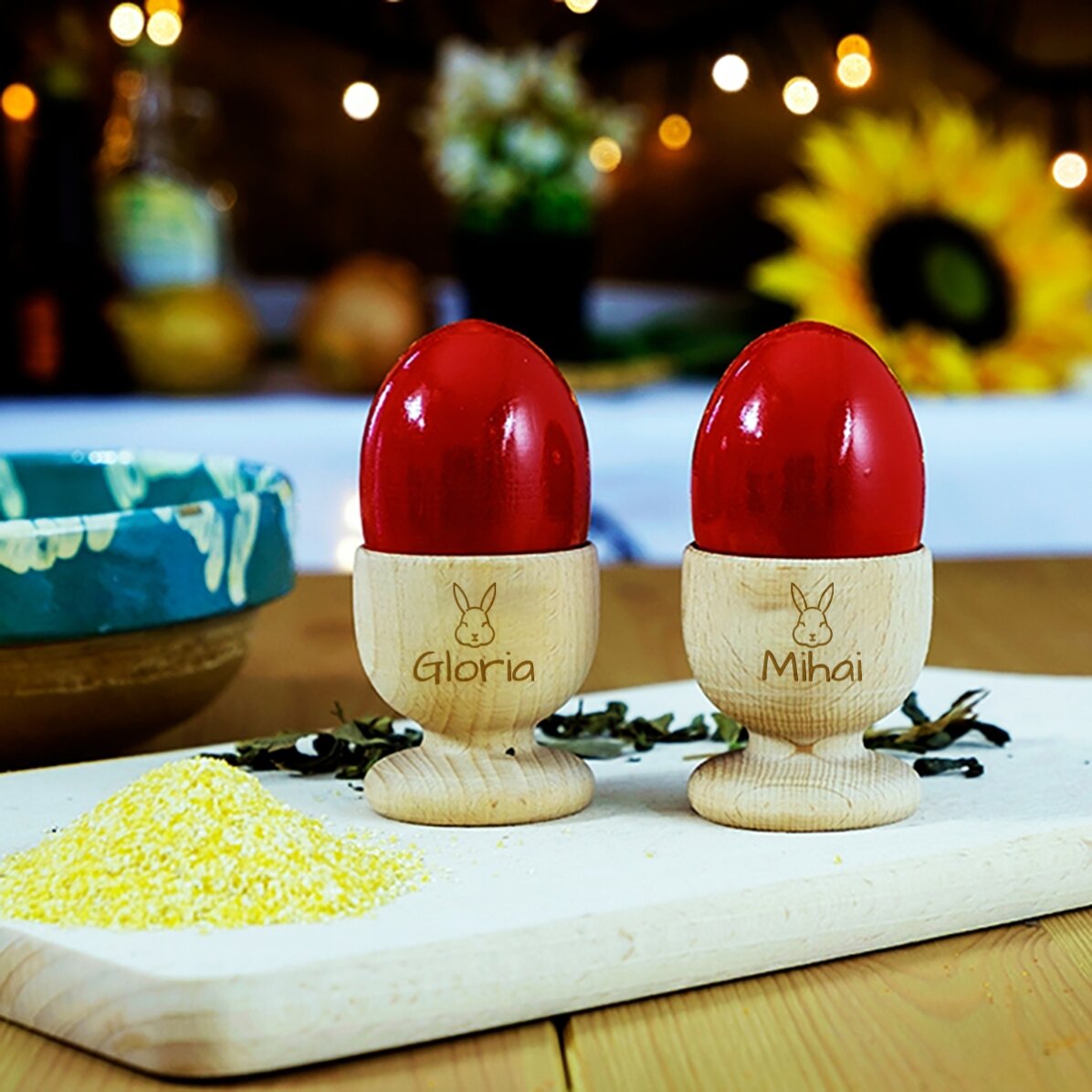 Suport ouă personalizat pentru cuplu - Easter