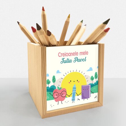 Suport pentru creioane personalizat cu text - Creioanele mele