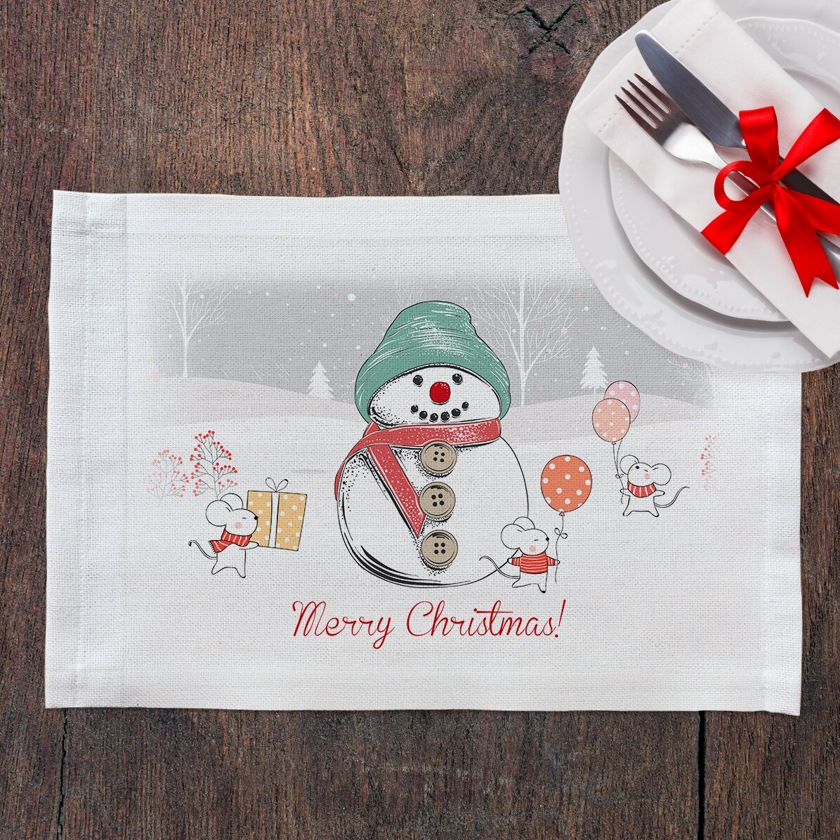 Suport pentru farfurie personalizat - Merry Christmas!