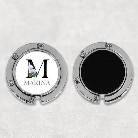 Suport geantă pentru masă personalizat cu nume și inițială - Floral