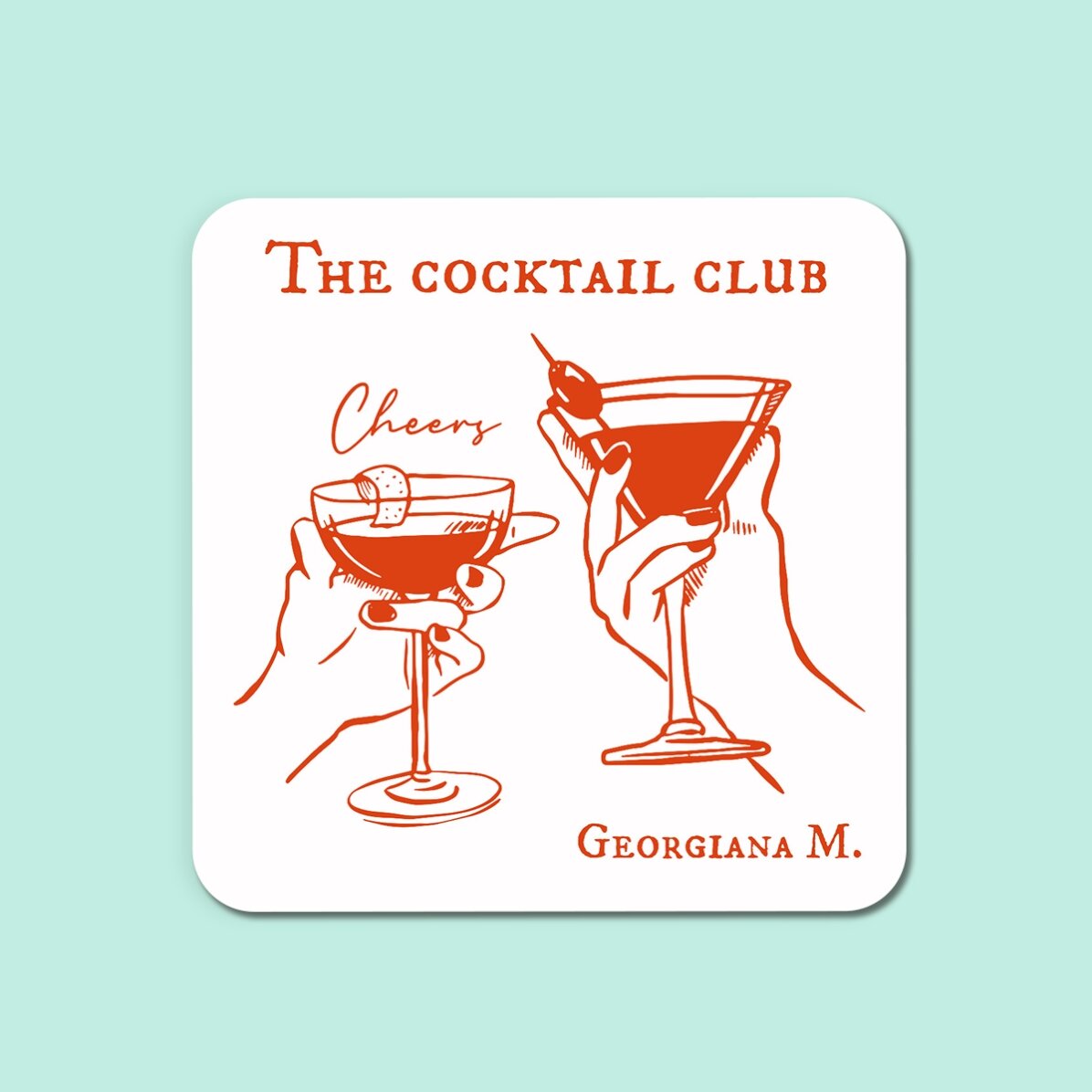 Névvel személyre szabott pohártartó – The cocktail club