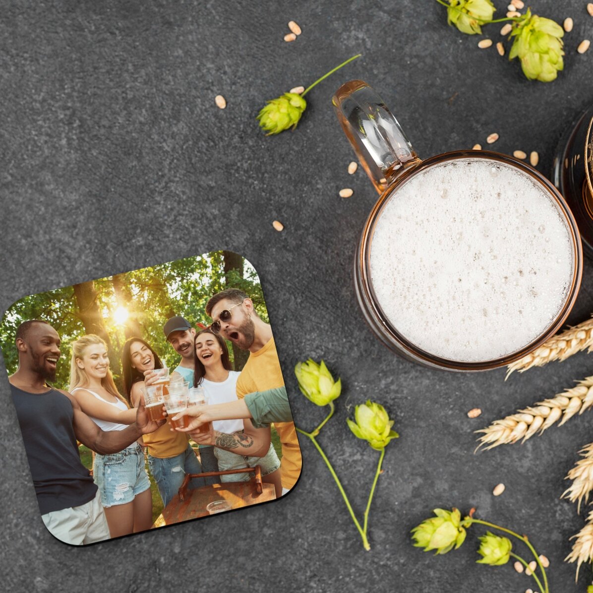 Suport pentru pahar personalizat cu o poză