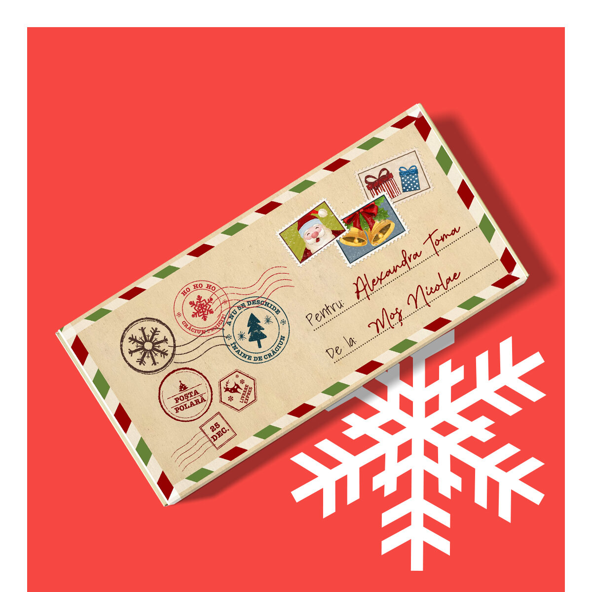 Személyre szabott csokoládétábla a Mikulástól