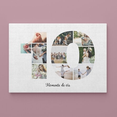 Tablou canvas landscape personalizat cu 10 poze model numărul 10 și mesaj text