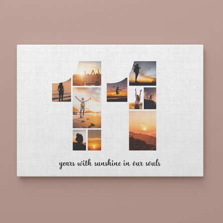 Tablou canvas landscape personalizat cu 10 poze model numărul 11 și mesaj text