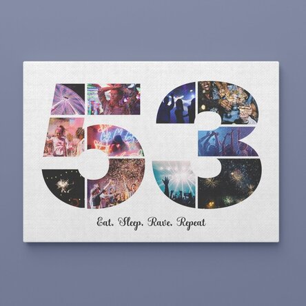 Tablou canvas landscape personalizat cu 11 poze model numărul 53 și mesaj text