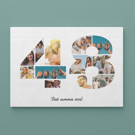 Tablou canvas landscape personalizat cu 12 poze model numărul 48 și mesaj text