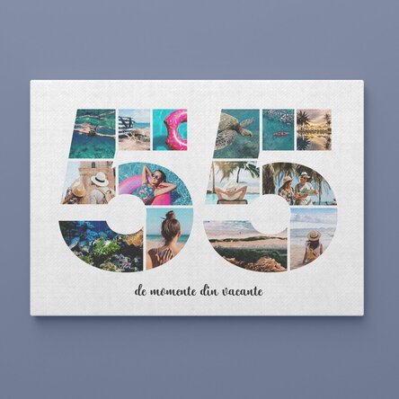 Tablou canvas landscape personalizat cu 14 poze model numărul 55 și mesaj text