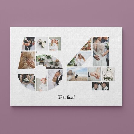Tablou canvas landscape personalizat cu 15 poze model numărul 54 și mesaj text
