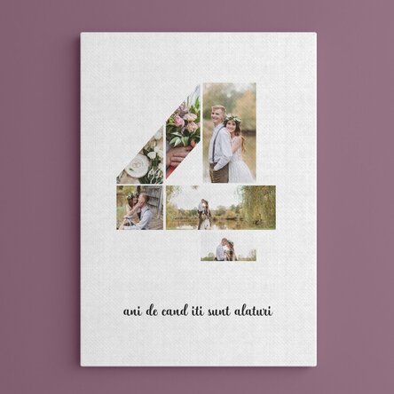 Tablou canvas personalizat cu 6 poze model numărul 4 și mesaj text