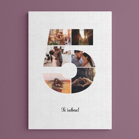 Tablou canvas personalizat cu 6 poze model numărul 5 și mesaj text