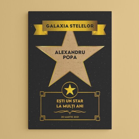 Tablou canvas personalizat cu text - Galaxia stelelor